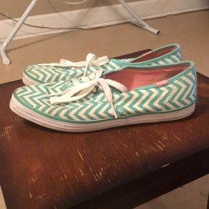 Green/White Chevron Keds